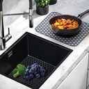 Sink Protectors for Kitchen Sink, 2PCS Silicone Kitchen Sink Mats Protector Grid for Bottom of Farmhouse Stainless Steel Porcelain 13.58 ''x 11.6 '', 13.58 x 11.6 x 0.15 inches