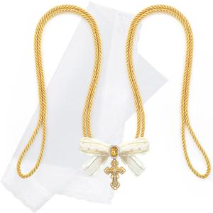 2 Pcs Veil and Cord for Wedding Filipino Lazo Para Boda Wedding Lasso Rosary for Ceremony Catholic Mexico Bridal Gift