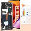 AMOLED Screen for Samsung Galaxy S22 Ultra 5G Screen Replacement S22 Ultra 5G LCD Screen SM-S908B Touch Display Digitizer Assembly Repair Parts with Frame(US Version,with Fingerprint Function)