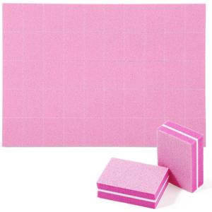 200 Pcs Mini Nail Buffer Blocks Bulk Sponge Double Sided Buffing Sanding Block Manicure Tools Bulk Nail File for Acrylic Nails and Natural Nails(100/180,Pink)