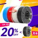 Official CREALITY Hyper PLA RFID Filament 1.75mm 4KG for K2 Plus Combo, High Speed 30-600mm/s 3D Printer Filament, 4Pack(8.8lbs)/Spool Hyper PLA RFID Support CFS,Most 3D Printers,Black& White&Blue&Red