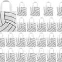 MIMIND 24 Pieces Volleyball Non-Woven Party Favor Bags with Handles 7.8 x 7.8 Inch Volleyball Party Favor Bags Goodie Treat Candy Bags for Sports Theme Party Baby Shower Birthday