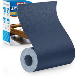 Leather Repair Patch Tape Kit, 4" x 63" Self Adhesive Leather Repair Patch for Furniture, Vinyl Leather Repair Kit for Car Seat, Chairs, Couch, Sofa, Boat Blue
