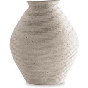 Signature Design by Ashley Hannela 12" Modern Distressed Polyresin Vase, Antique Tan Signature Design by Ashley Hannela 12" Modern Distressed Polyresin Vase, Antique Tan