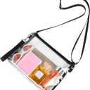 Bagenius Clear Bag for Stadium Events, Clear Purse with Detachable Strap, Sports fan Handbag Purses for Game Day and Concert (Black)