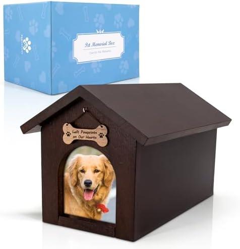PAWCEPTIVE Dog Urns for Ashes, Pet Memory Box Keepsake with Photo Display and Dog Tag Hook, Personalized Pet Urns for Dogs as a Perfect Dog Memorial or pet Remembrance Gift