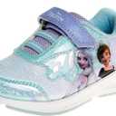 Disney Girls' Frozen Sneakers - Laceless Light-Up Running Shoes (Toddler/Little Girl) (Purple Blue)