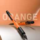 Nicpro 3 PCS 1.3 mm Orange Mechanical Pencils Set with 66 Lead Refill, 3 Eraser - Weatherproof Metal Barrel, Heavy Duty Carpenter Pencil MP2000 for Outdoor Marking Drafting Drawing Woodworking