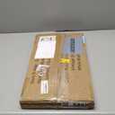 Yusong C Shaped End Table, Couch Side Table That Slide Under Sofa Bed, Small Table for Small Spaces, Skinny Overbed Table for Coffee Drink Snack, Living Room, Gold and White Marbled Wooden Top (Length 18.2)