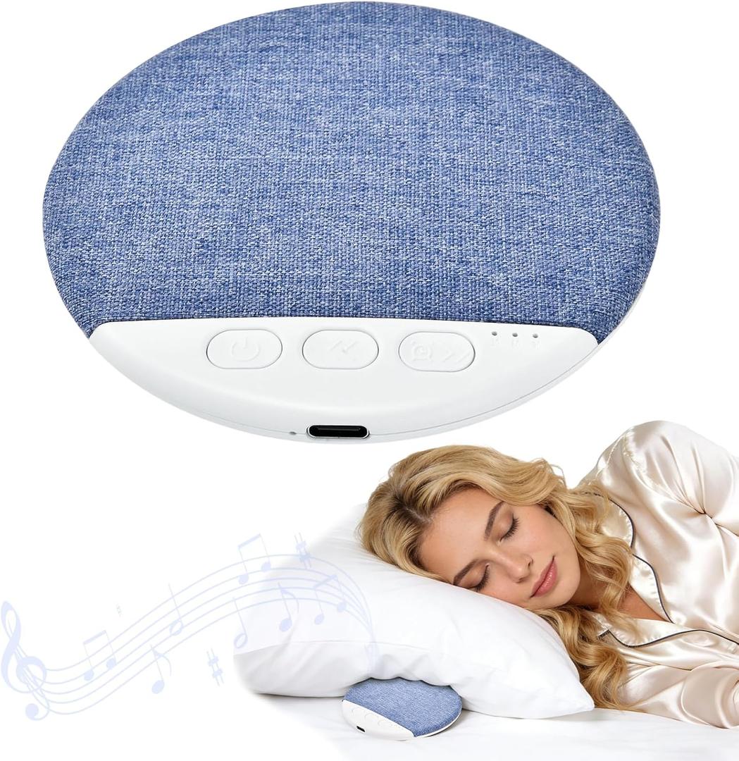 Pillow Speaker for Sleeping, Portable Under Pillow Speaker for Sleep, Meditation, Wireless Sleep Speaker, Wireless Sleep Aid with White Noise, Blue Tooth and Timer (B)