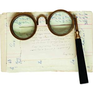 Creative Co-Op Brass Framed Spectacle Magnifying Glass, Black