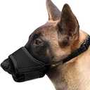 Dog Muzzle,Soft Nylon Muzzle Anti Biting Barking Chewing,Air Mesh Breathable Drinkable Adjustable Loop Pets Muzzle for Small Medium Large Dogs 4 Colors 4 Sizes (Black, XL)