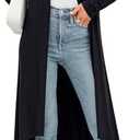 Women's Casual Long Open Front Drape Lightweight Duster High Low Hem Maxi Long Sleeve Cardigan(XL)
