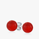 Large 10MM Natural Gemstone Round Bead Ball Stud Earrings .925 Sterling Silver for Women Teens -Variety of Birthstones