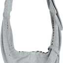 Dog Carrier Sling Pet Travel Bag for Supplies Hand-Free Puppy Carriers Reversible Pet Carrier Purse for Small Dogs and Cats Safety Harness (Light Grey)