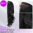 Eawwii 13x4 HD Lace Front Glueless Wigs for Women Black Long Layered Wave Wig Natural Hairline Heat Resistant Synthetic for Daily Use Beginner Friendly 26 Inch