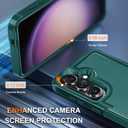 Samsung Galaxy S26 Case with Screen Protector+Camera Lens Cover,Military Grade Heavy Duty Shockproof Phone Cover with Wrist Lanyard Strap for Samsung S26,Dark Green