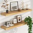 Floating Shelves for Wall, USA-Sourced Brich Wood 36 Inch Long Wall Shelves Set of 2, Natural Wooden Wall Mounted Picture Ledge Shelf, Nursery Book Storage Shelf Kids Bookshelf, Display Shelf (36''W, 2Packs)