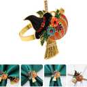Amosfun 4pcs Halloween Napkin Rings Pumpkin Witch Napkin Holders Serviette Buckles Halloween Party Supply Table Decorations