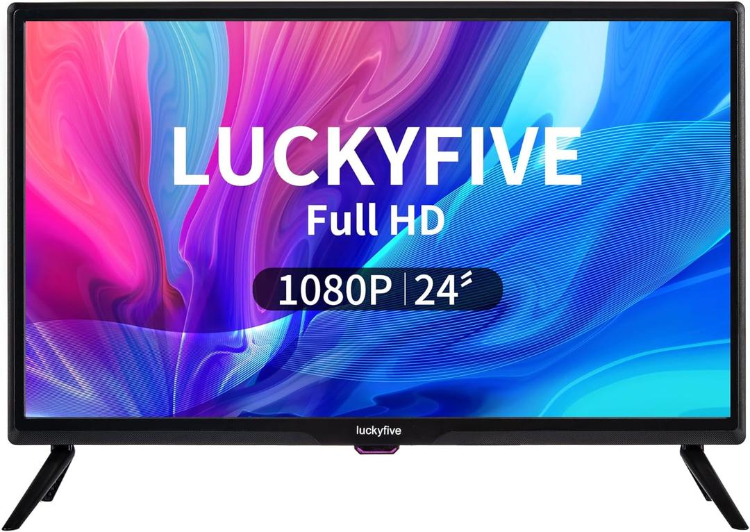 luckyfive CrystalView 24" Android Smart TV | Netflix & Disney+ YouTube Ready | Vibrant FHD Display | Google Play Store | Wi-Fi & Local Channels | HDMI/USB | VESA Mountable