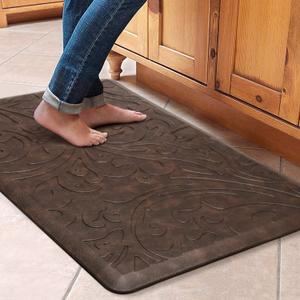 KMAT Kitchen Mat Cushioned Anti-Fatigue Floor Mat Waterproof Non-Slip Standing Mat Ergonomic Comfort Floor Mat Rug for Home,Office,Sink,Laundry,Desk 30"(L) x 20"(W),Brown (30"L x 20"W x 0.5"Th)