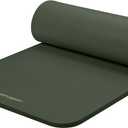 Retrospec Solana Yoga Mat 1" Thick w/ Nylon Strap for Men & Women - Non Slip Exercise Mat for Home Yoga, Pilates, Stretching, Floor & Fitness Workouts - Wild Spruce