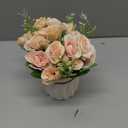 Artificial Flowers Fake Roses and Small CeramicVase,Artificial Plants & Flowers,Desktop DecorationSuitable for Dining Tables, Living Rooms, bedrooms, Offices, Gifts, Weddings (Pink)