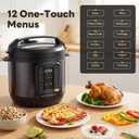 DUMOS 16-in-1 Electric Pressure Cooker, 6QT Programmable Multi Cooker with 12 One-Touch Presets, Soup Steam Yogurt and More, Ceramic Inner Pot Delay Start & Keep Warm, Includes Recipe Guide, Black