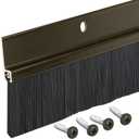 Brush Sweep Door Sweep with Black 1 1/2" Brush (3 FT, Brown)