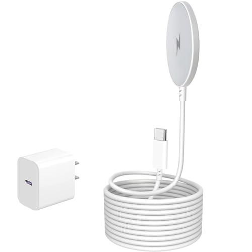 [Apple MFi Certified] 1Pack 6FT Mag-Safe Wireless Charger, 15W Fast Magnetic Pad with USB-C Block for iPhone 17/16/15/14/13/12 (Air/Pro/Max/Plus) & AirPods 4/3/2/Pro/Pro2 - Fast Wireless Charging Kit