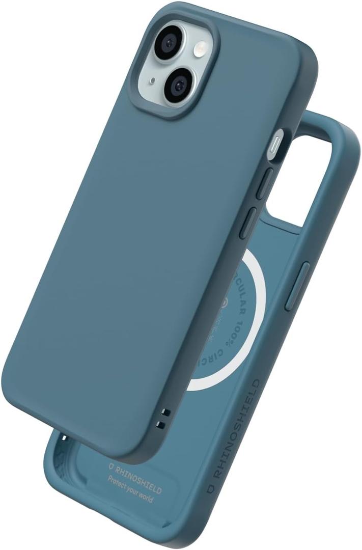 RhinoShield Case Compatible with Magsafe for iPhone 15 | SolidX - Reinforced Shock-Absorbing Slim Design Protective Cover with 3.5M / 11ft Drop Protection - Ocean Blue