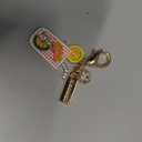 MC577 Little Crystal Orange Juice Lobster Clasp Charm for Women with Velvet Bag (Pink,1 Piece)