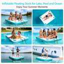 VOFiTNY Inflatable Floating Dock, Swim Platform Floating Dock for Lakes, Lake Floats for Adults, Island Raft Mat for Lake Beach Ocean, Non-Slip Surface