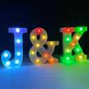 Colorful Marquee LED Letter Light - Lighting Letter Sign Night Light Party Home Wedding Bar Girls Room Decoration (Colorful A)