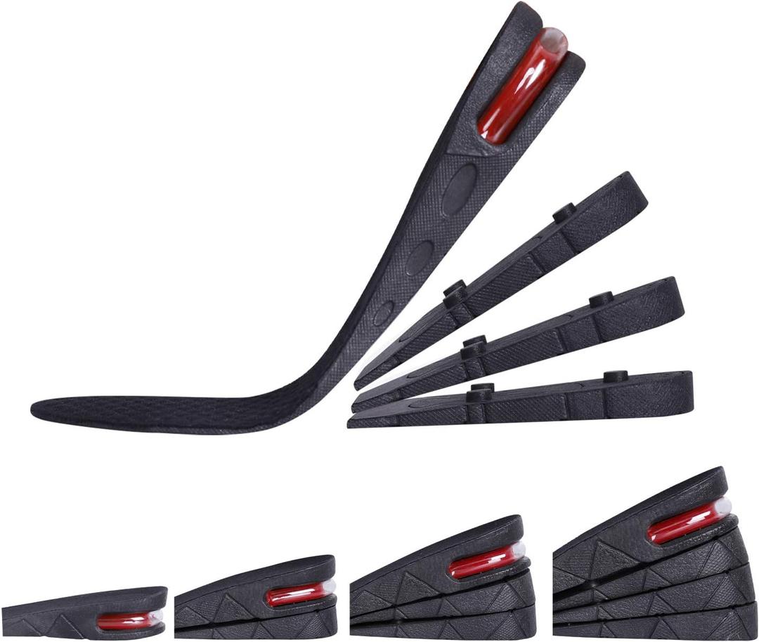 Lansian Height Increase Shoe Insoles for Men Women, 4-Layer 3.54 inch Shoe Lifts Pad Lift Kit Air Cushion Heel Inserts Breathable