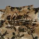 Velvet Floral Print Throw Pillow Covers Set of 2, Superior Soft Decorative Pillow Cases with Luxurious Silky Textured Vintage Cushion Covers for Home Decor Couch Sofa Bed (Champagne, 12x20)