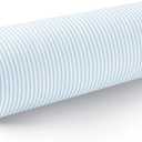 Hofdeco Premium Coastal Hampton Style Patio Indoor Outdoor Bolster Pillow Cover Only, 6"x20" Water Resistant for Backyard, Couch, Blue Stripe