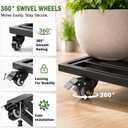 22" Plant Caddy with Wheels, Metal Heavy Duty Plant Stand, 600LB Capacity
