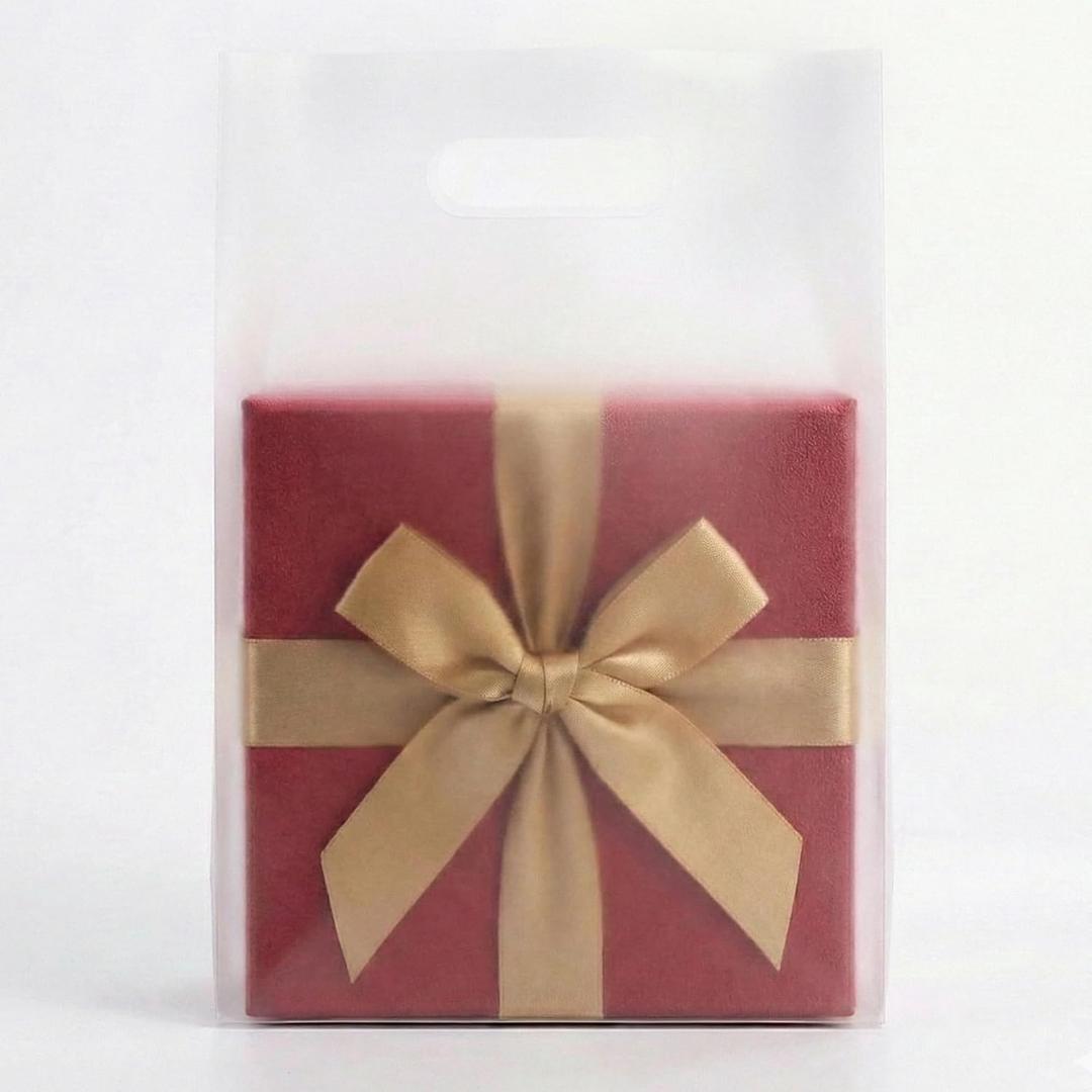 Merchandise Bags 100 Frosted Clear 9"x12" Size 1.5Mil Thick With Handles