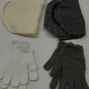 Temple Spring Exfoliating Glove, Carbonized Rayon Bamboo Exfoliating Body Scrubber, Loofah Washcloth, Exfoliate Loofa Shower Scrubber, Body Exfoliator Scrub, Shower Loofah Bath Sponge - Grey & White XL