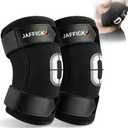 Jaffick Weightlifting Elbow Brace(1 Pair) - Elbow Sleeve with Dual Adjustable Compression Straps for Bench Press, Powerlifting, Pressing, Men & Women (Black, XL)