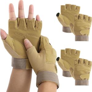 2 Pairs Director's Showcase Color Guard Gloves Fingerless Colorguard Gloves for Color Guard Flag Pole and Sports (Tan)