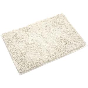 Non-Slip Bath Rug,Extra Soft Microfiber Bedroom Shag Carpet with Anti-Slip Backing,Water/Dust Absorbent Fast Dry Shower Mat,Sound Insulated Stairs Pad,Machine Washable (Ivory,12 x 19 Inches)