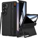 Ruky for Z-Fold-6-Case with S Pen Holder, [No Pen] with Hidden Foldable Kickstand and Built-in Privacy Screen Protector,Hinge Protection Drop Protective Phone Case for Samsung Galaxy Z Fold 6, Black