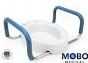 Mobo Medical Elongated Raised Toilet Seat W/ Padded Handles, 3.5" Lift