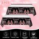 2 x 62Pcs 30th Birthday Decorations for Girls Her, Rose Gold Birthday Party Supplies Include 20 7''Plates 20 9'' Plates 20 Napkins and 2 Tablecloth, Rose Gold Princess Party Tableware for 20 Guests