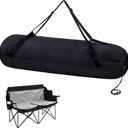 Camp Chair Bag Replacement, 48 Inch Folding Chairs Carry Bag, for Double or 2 Single Chairs, Heavy Duty Nylon with Shoulder Strap for Camping Outdoor (Chair is Not Included)(Black)