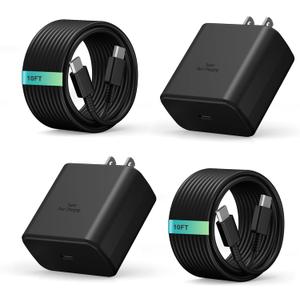 2Pack 45W Super Fast Charger USB C, 45W Android Phone Charger with 10FT Type C Charger Fast Charger for Samsung Galaxy S25 Ultra/S25/S24 Ultra/S23/S22 Ultra