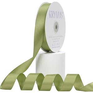 Moss Green Satin Ribbon, Double Faced 7/8 Inch X 50 Yards Moss Green Ribbon | Green Ribbon for Gift Wrapping, Crafts, Hair Bow Making, Sewing, Flower Bouquet, Wedding Party Decor, Wreaths, Holiday Decor