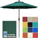 EliteShade USA 10-Year-Non-Fading 9Ft Market Patio Umbrella, UPF 50+ UV Protection Performance Sun Umbrella, Heavy Duty Commercial Grade Outdoor Table Umbrella with Crank & Tilt, Windproof Vented Top for Garden, Pool, Deck and Outdoor Playsets, Forest Green